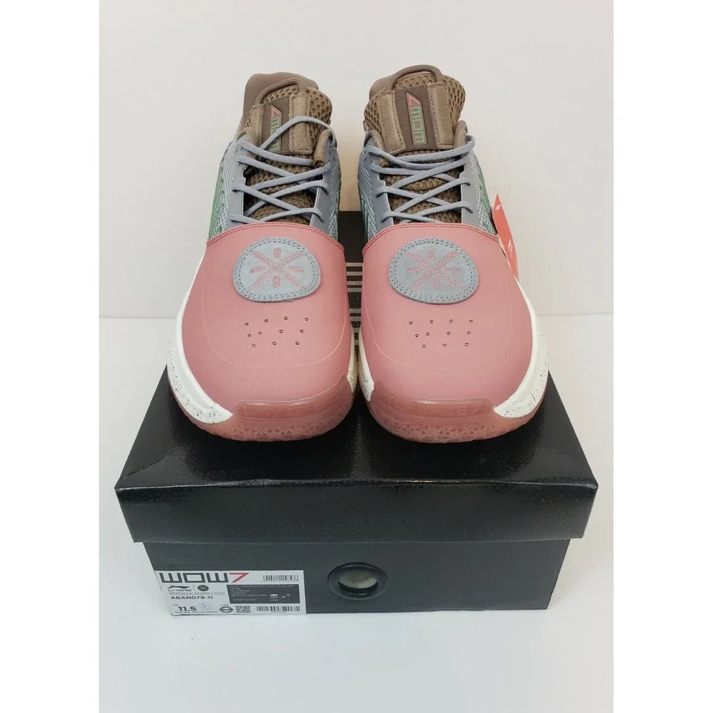 Li Ning WOW 7 Way of Wade 7 Satori - Size 11.5  ABANO79-11‎ Salmon/Gray/Green/Br